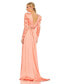 Фото #5 товара Women's Faux Wrap Long Sleeve A Line Gown