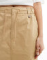 Tommy Jeans structured workwear midi skirt in sand