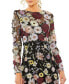Фото #3 товара Women's High Neck Floral Embellished A-Line Dress