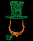 Men's Raglan Baseball Leprechaun Word Art Graphic T-shirt