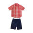 Фото #1 товара Member's Mark Boy's 2 Piece Button Short Sleeve Shirt Drawstring Short Set