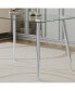 0.32" Thick Tempered Glass Top Dining Table With Silver Stainless Steel Legs