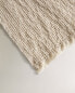 Faded cotton and linen waffle-knit towel