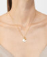ფოტო #2 პროდუქტის 18-20" Adjustable 14K Gold Plated Imitation Mother of Pearl Heart Charms Necklace