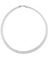 Фото #5 товара Macy's polished & Textured Reversible 17" Statement Necklace in Sterling Silver