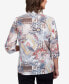 Фото #2 товара Petite Classics Eclectic Mixed Print Floral Button Down Top