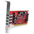 Фото #4 товара StarTech.com 4 Port PCI SuperSpeed USB 3.0 Adapter Card with SATA / SP4 Power - PCI - USB 3.2 Gen 1 (3.1 Gen 1) - Red - CE - FCC - TAA - REACH - Renesas/NEC - µPD720202 - 5 Gbit/s