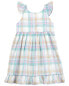 Фото #3 товара Toddler Plaid Flutter Babydoll Dress 2T