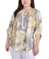 ფოტო #1 პროდუქტის Plus Size Knit 3/4 Sleeve Roll Tab Top