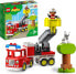 Фото #1 товара LEGO DUPLO Town Fire Engine Toy, Educational Toy for Toddlers from 2 Years, Set with Blue Light and Martin Horn, Fireman and Cat, for Girls and Boys 10969