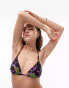 Фото #2 товара Topshop smudge animal print triangle bikini top in multi