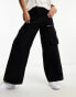 Фото #1 товара Miss Selfridge baggy twill cargo trouser in black