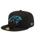 Фото #1 товара Men's Black Carolina Panthers Team Basic 59FIFTY Fitted Hat