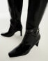 Фото #3 товара Public Desire Pose heeled knee boots in black textured