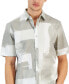 Men's Painted Blocks Regular-Fit Stretch Printed Button-Down Shirt, Created for Macy's