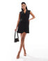 Фото #2 товара River Island sleeveless blazer dress in black