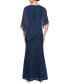 Women's Sequin Lace Chiffon Caplet Gown