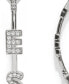 Cubic Zirconia Pave YES Hoop Earrings