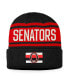 Фото #3 товара Men's Black and Red Ottawa Senators True Classic Retro Cuffed Knit Hat