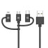 Фото #1 товара Универсальный кабель USB-MicroUSB/USB-C/Lightning Celly USB3IN1BK Чёрный 1 m