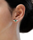 The Jedi Master Diamond and Green Agate Stud Earrings (1/10 ct. t.w.) in Sterling Silver