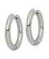 Stainless Steel Polished Hinged Hoop Earrings