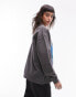 Topshop graphic license Pink Floyd abstract sweat in charcoal Черный, XS - EU 32-34 - фото #4