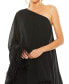 ფოტო #5 პროდუქტის Women's One Shoulder Trapeze Dress with Feather Trim