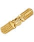 Woven Link Wide Chain Bracelet in 10k Gold