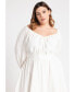Фото #2 товара Платье мини с объемными рукавами из льна ELOQUII Plus Size