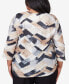 ფოტო #3 პროდუქტის Plus Size Classic Abstract Chevron Top