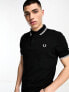 Фото #1 товара Fred Perry twin tipped logo polo in black