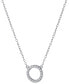 Cubic Zirconia Circle Pendant Necklace, 16" + 2" extender, Created for Macy's