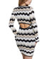 Фото #2 товара Women's Jenna Chevron-Stripe Sweater Dress