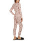 ფოტო #3 პროდუქტის Women's Ski Chalet Pattern Long Sleeve Tapered Bottom 2 Piece Pajama Set