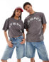 Фото #1 товара COLLUSION SLOGAN Unisex skater fit t-shirt with Cowboy Western print in charcoal