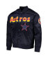 Men's Navy Houston Astros Wordmark Satin Full-Snap Jacket