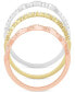 ფოტო #3 პროდუქტის Diamond 3-Pc. Set Stacking Bands (1/2 ct. t.w.) in 14k Tricolor Gold