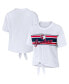 ფოტო #1 პროდუქტის Women's White Cleveland Guardians Front Tie T-shirt