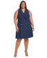 Фото #1 товара Plus Size Sleeveless Fit & Flare Blazer Dress