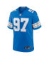 Фото #3 товара Men's Aidan Hutchinson Blue Detroit Lions Game Jersey