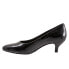 Фото #4 товара Trotters Kiera T1805-045 Womens Black Wide Leather Slip On Pumps Heels Shoes 7