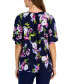 Фото #2 товара Women's Flourishing Floral Split-Neck Top, Created for Macy's