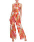 Women's Floral Chiffon Halter Jumpsuit