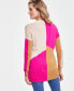 Фото #2 товара Women's Colorblocked V-Neck Stephem Sweater, Created for Macy's