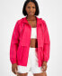 ფოტო #1 პროდუქტის Women's Hooded Packable Zip-Front Jacket, Created for Macy's