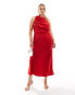 Фото #1 товара ASOS DESIGN Curve drape bodice midi dress in red