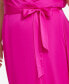 ფოტო #4 პროდუქტის Plus Size Satin Ruffle-Sleeve High-Low Wrap Dress