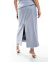 Фото #2 товара 4th & Reckless Plus exclusive tailored maxi skirt co-ord in blue