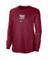 ფოტო #2 პროდუქტის Women's Crimson Distressed Oklahoma Sooners Vintage-Like Long Sleeve T-shirt